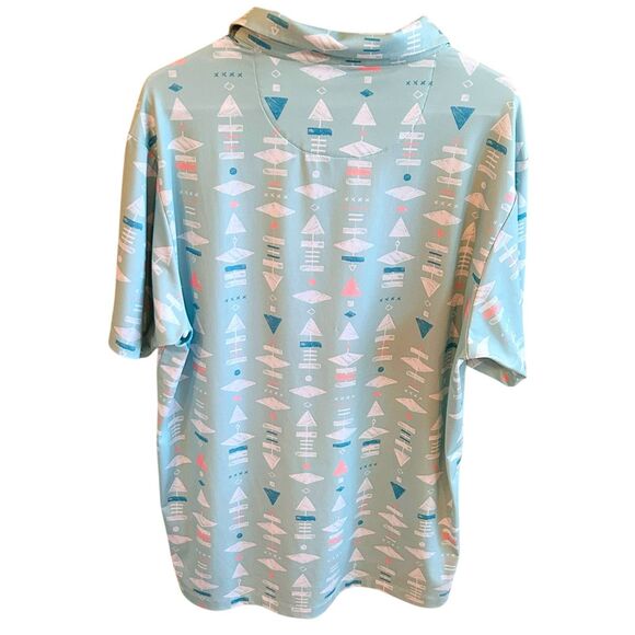 Bad Birdie Polo Shirt Mens XL Retro Print Performance Golf Bowling Stretch - Picture 6 of 12